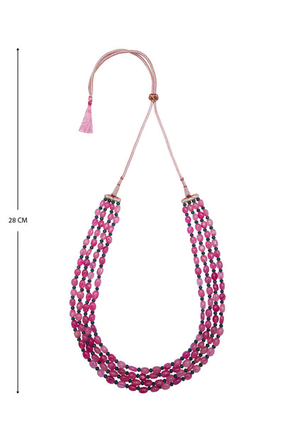 Layered Ruby Bead Necklace 