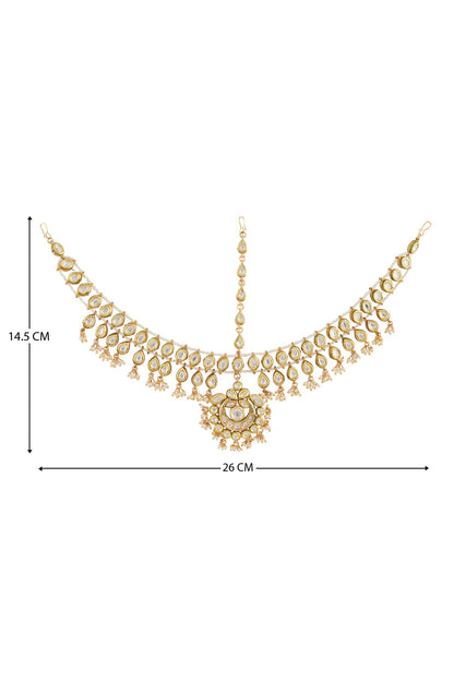 Kundan Crescent Moon Mathapatti 