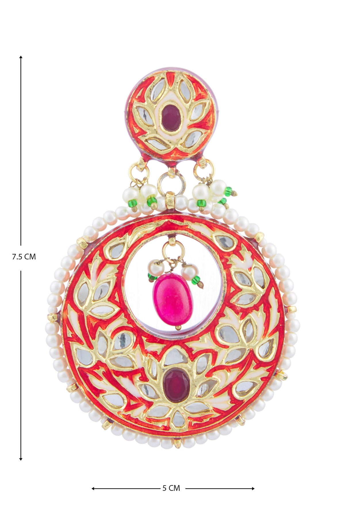 Kundan Enamel Circular Danglers 