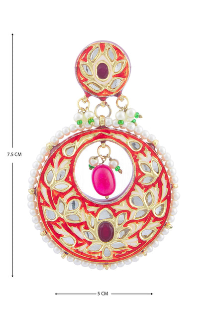 Kundan Enamel Circular Danglers 