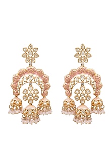 Gold Plated Enameled Jhumka Earrings