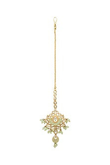 Gold Plated Maang Tikka With Beads