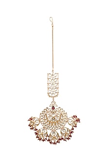 Gold Plated Moissanite Polki Maang Tikka