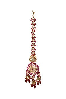 Gold Plated Kundan Polki Maang Tikka