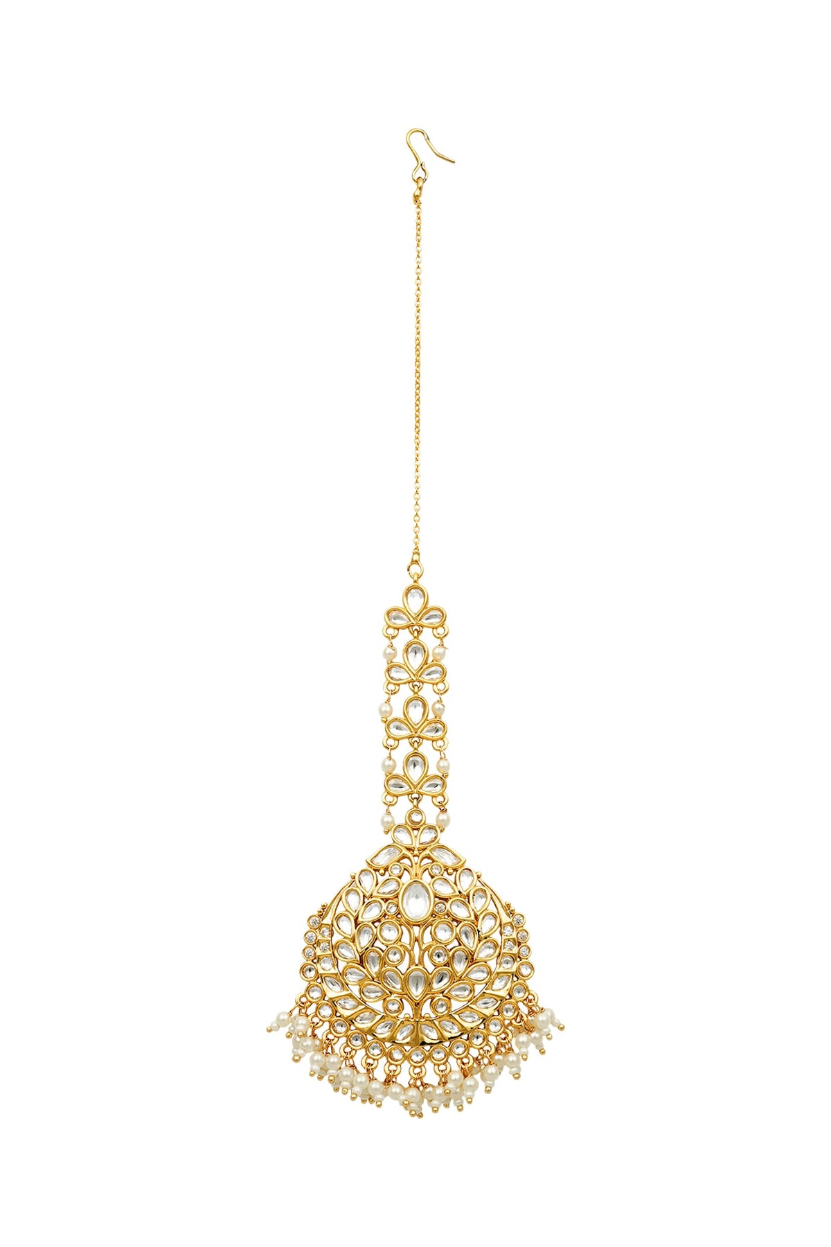 Gold Plated Maang Tikka In Silver Alloy