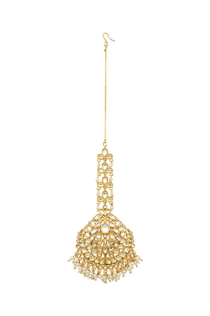 Gold Plated Maang Tikka In Silver Alloy