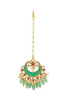 Gold Plated Meenakari Maang Tikka