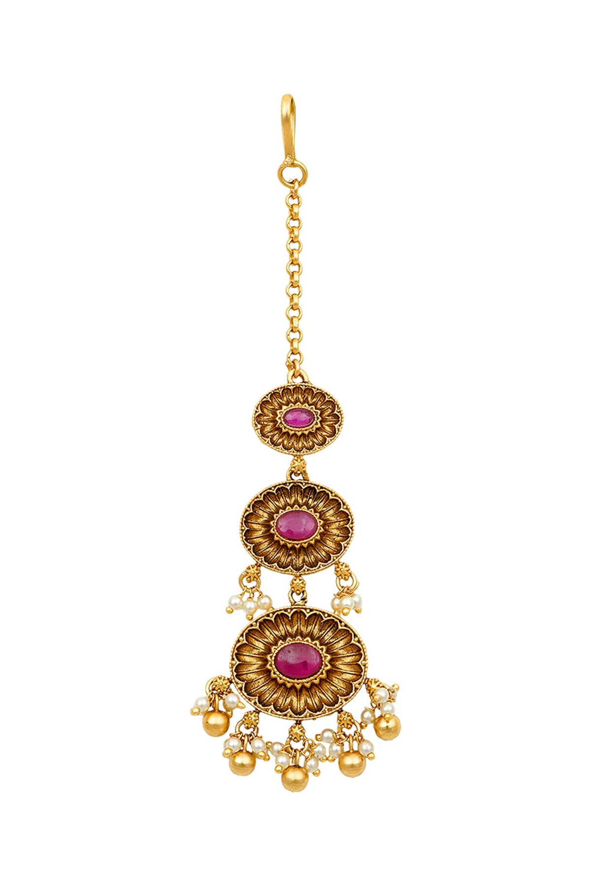 Gold Plated Layered Temple Maang Tikka
