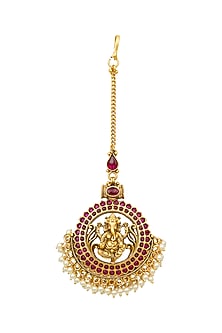 Gold Plated Ganesha Temple Maang Tikka
