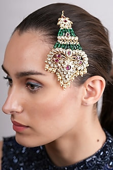 Gold Plated Green Beaded Pasa