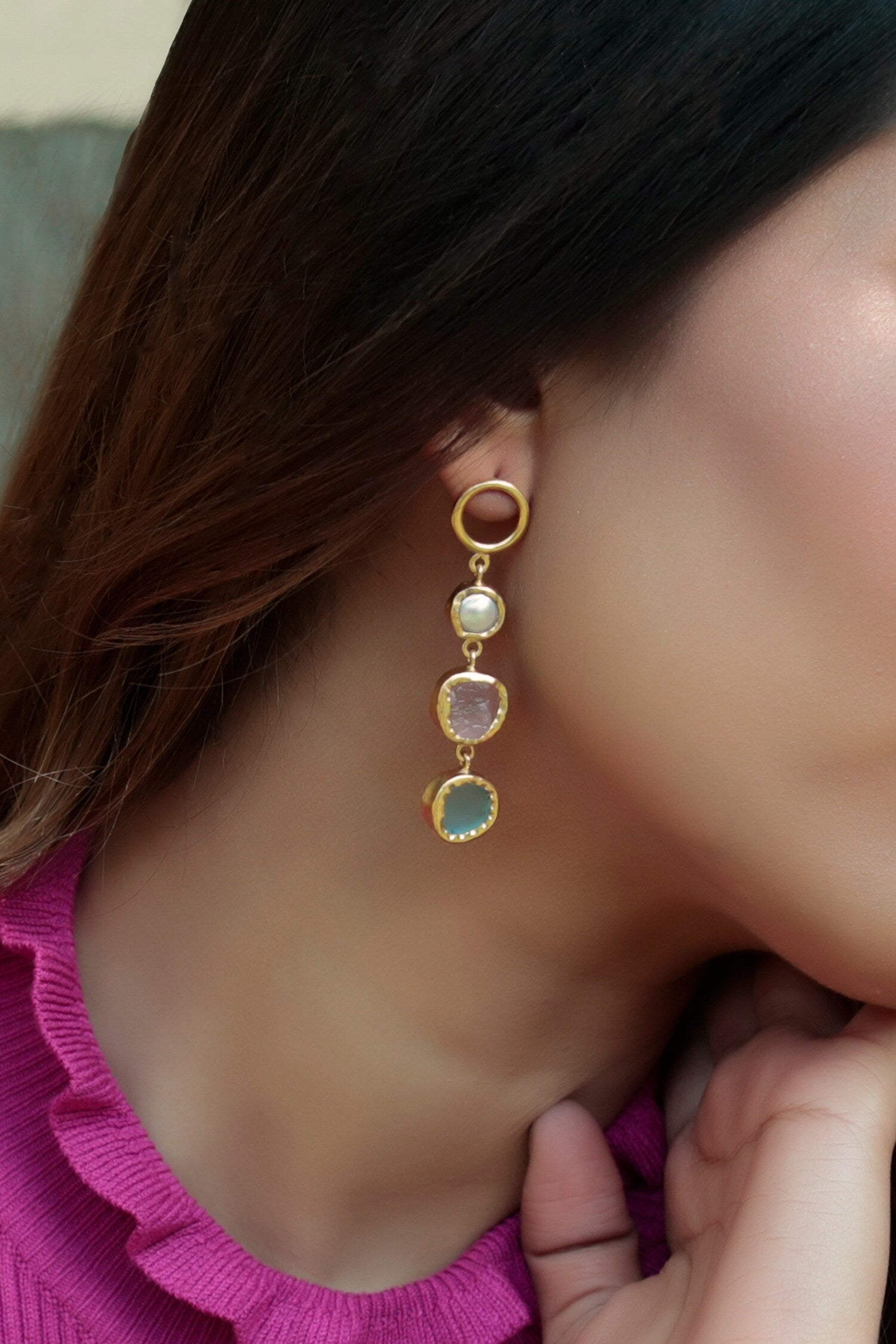 Studded Dangler Earrings 