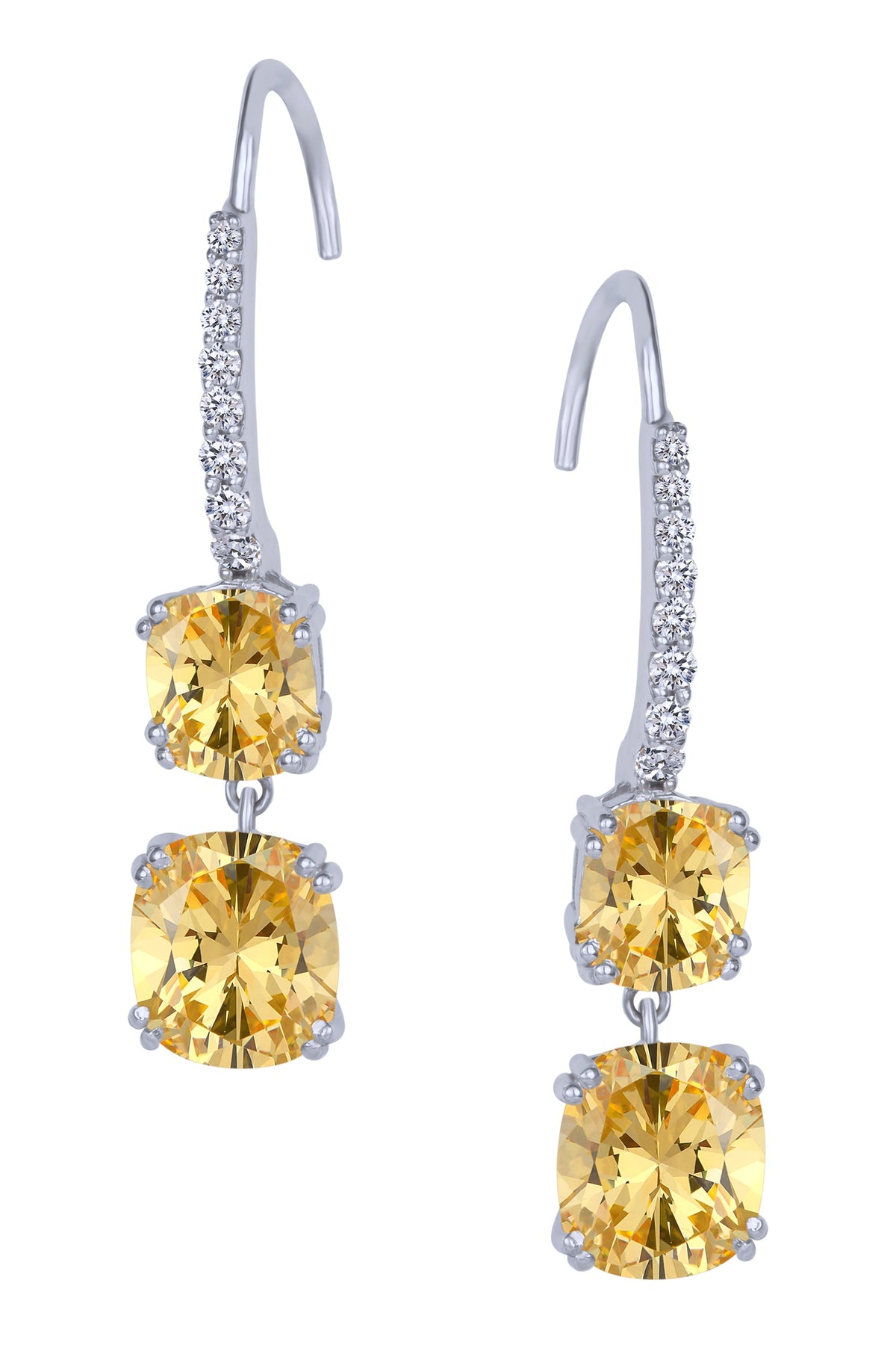 Geometric Tiered Swarovski Zirconia Danglers 