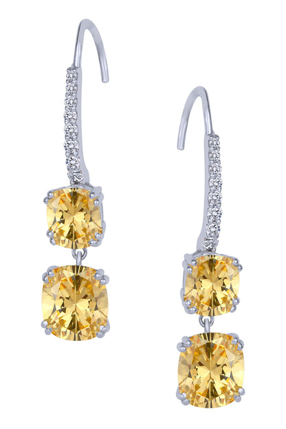Geometric Tiered Swarovski Zirconia Danglers 