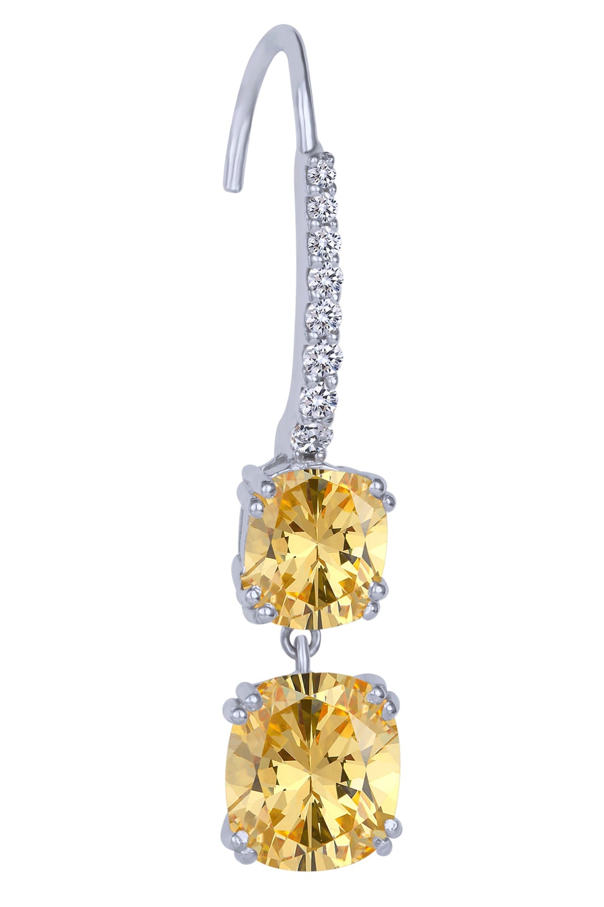 Geometric Tiered Swarovski Zirconia Danglers 
