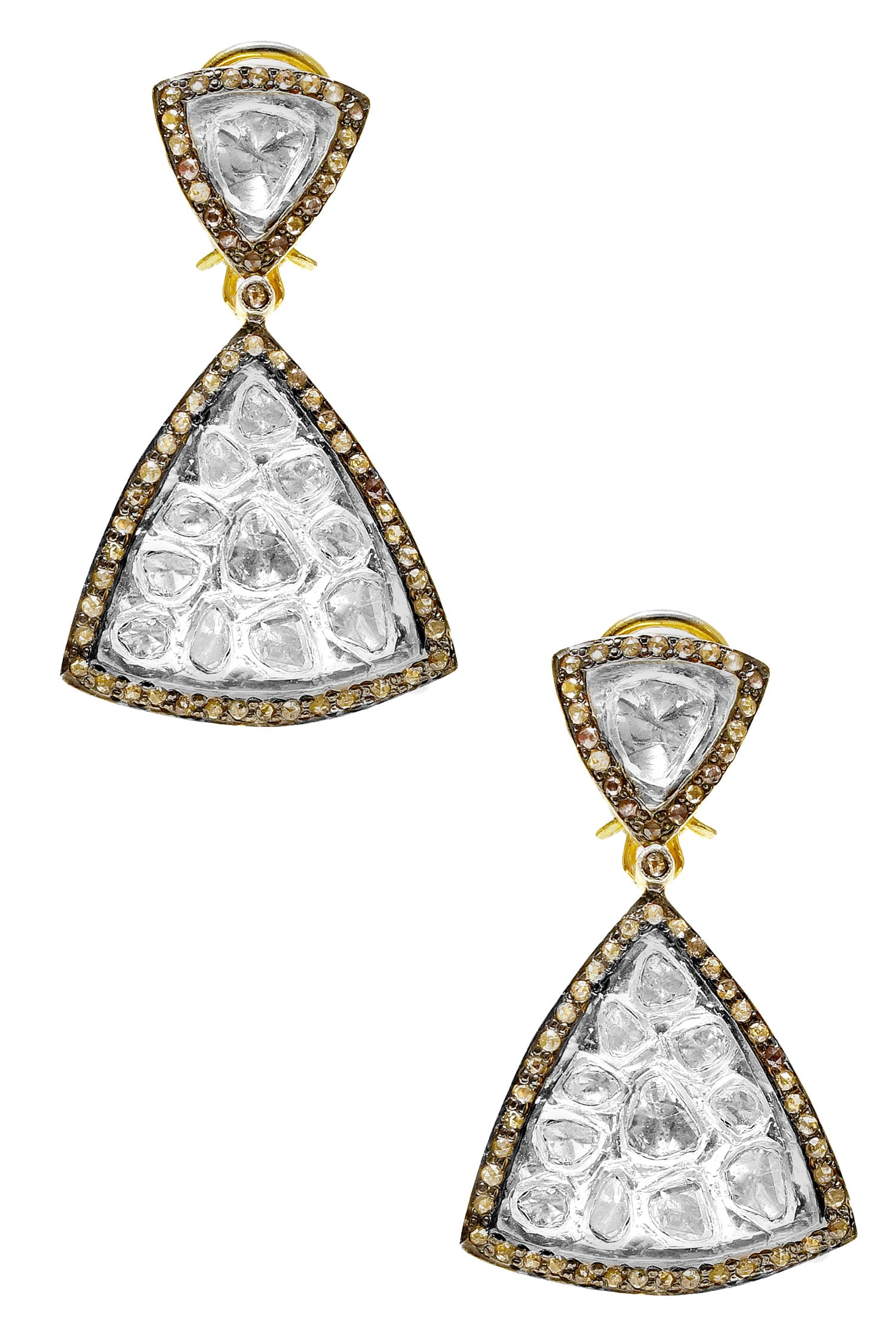 Triangle Uncut Diamond Danglers 