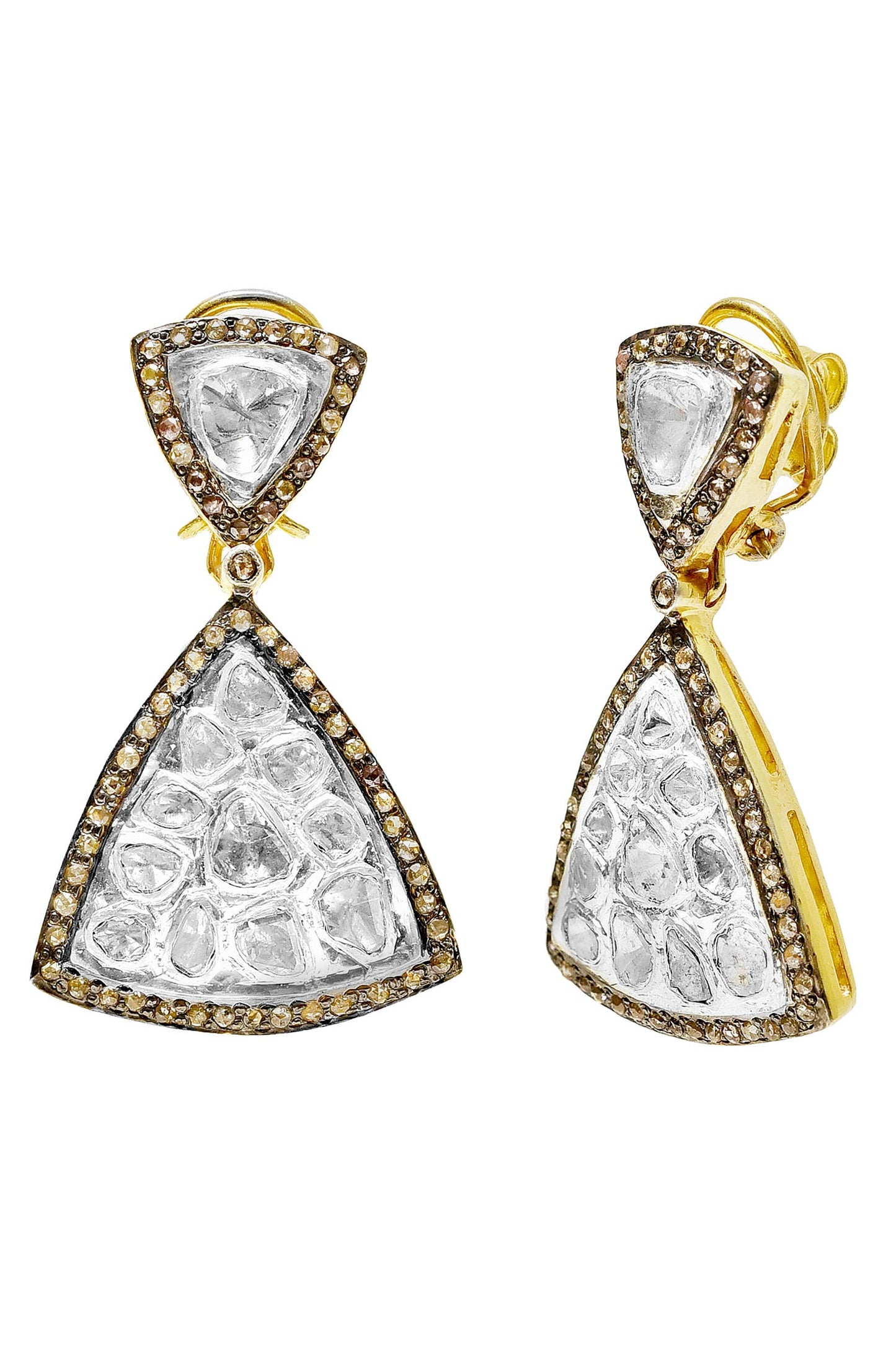 Triangle Uncut Diamond Danglers 