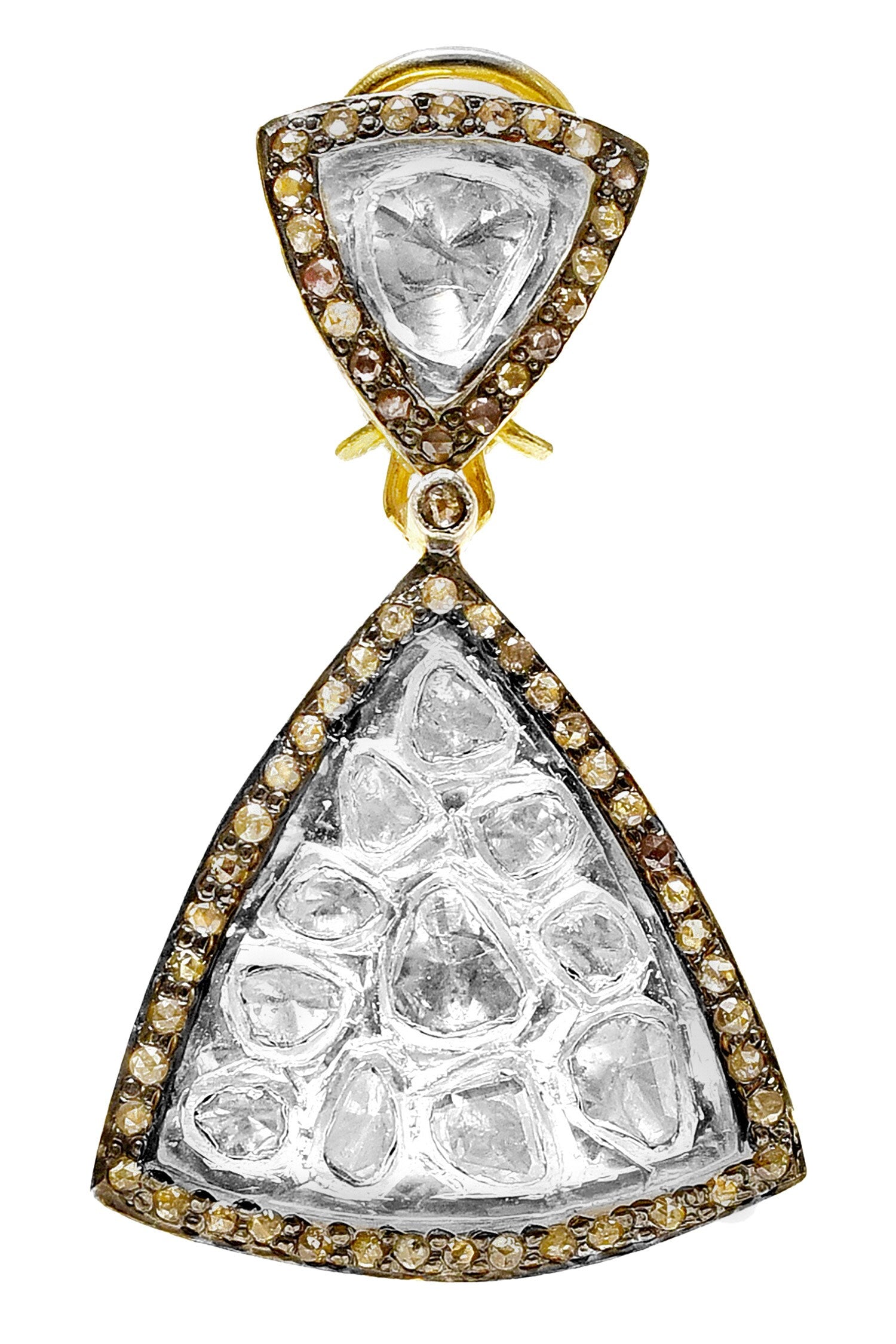 Triangle Uncut Diamond Danglers 