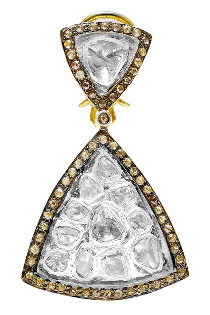 Triangle Uncut Diamond Danglers 