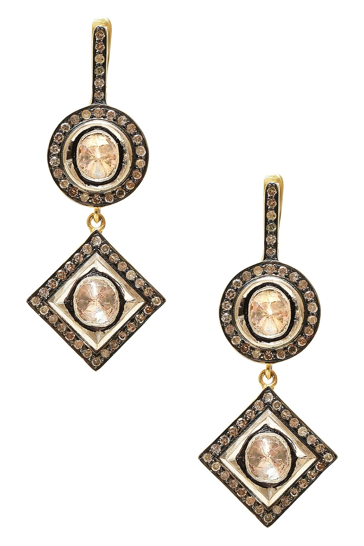 Geometric Uncut Diamond Danglers 