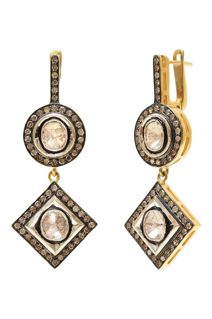 Geometric Uncut Diamond Danglers 