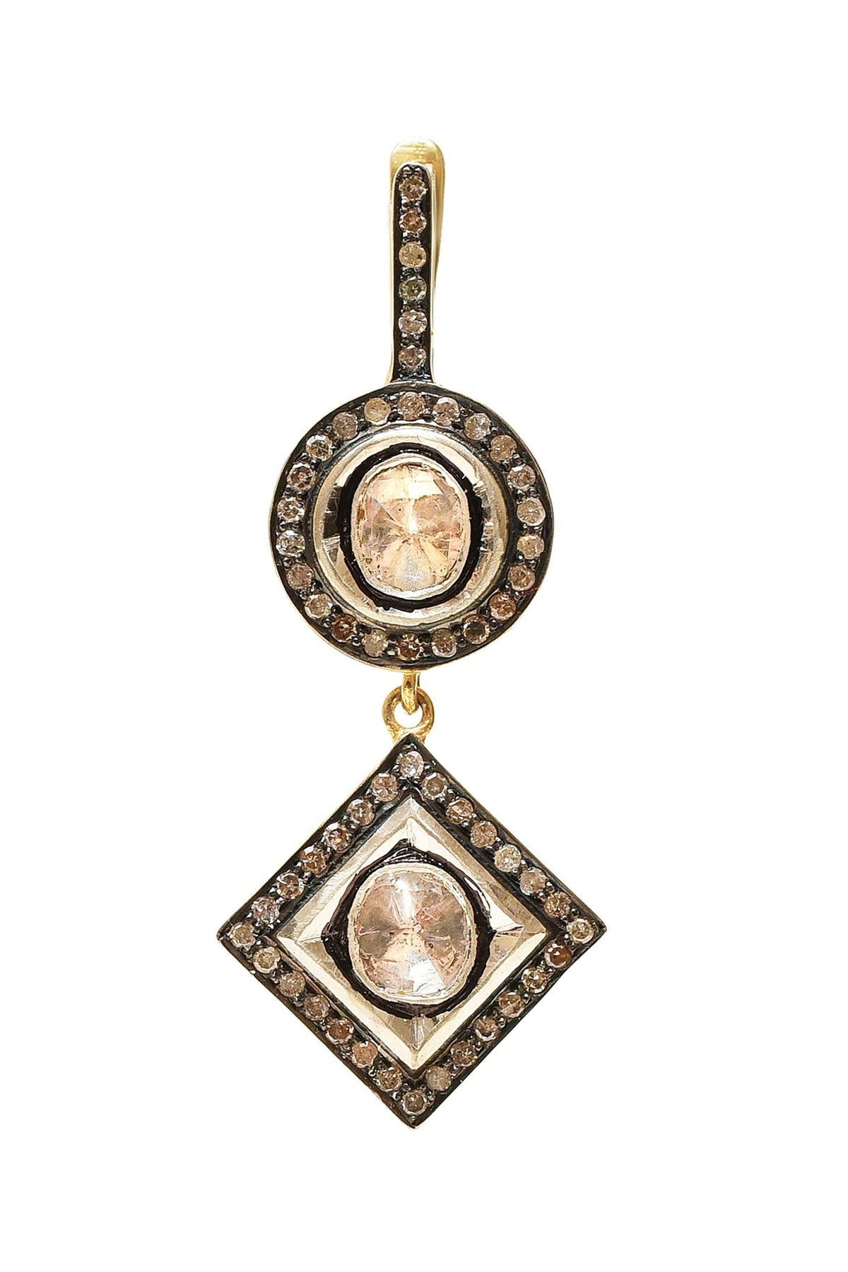 Geometric Uncut Diamond Danglers 