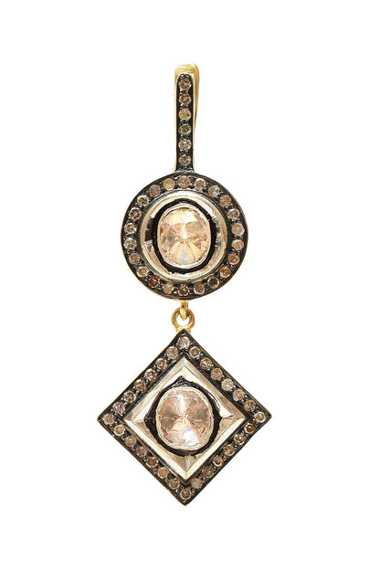 Geometric Uncut Diamond Danglers 