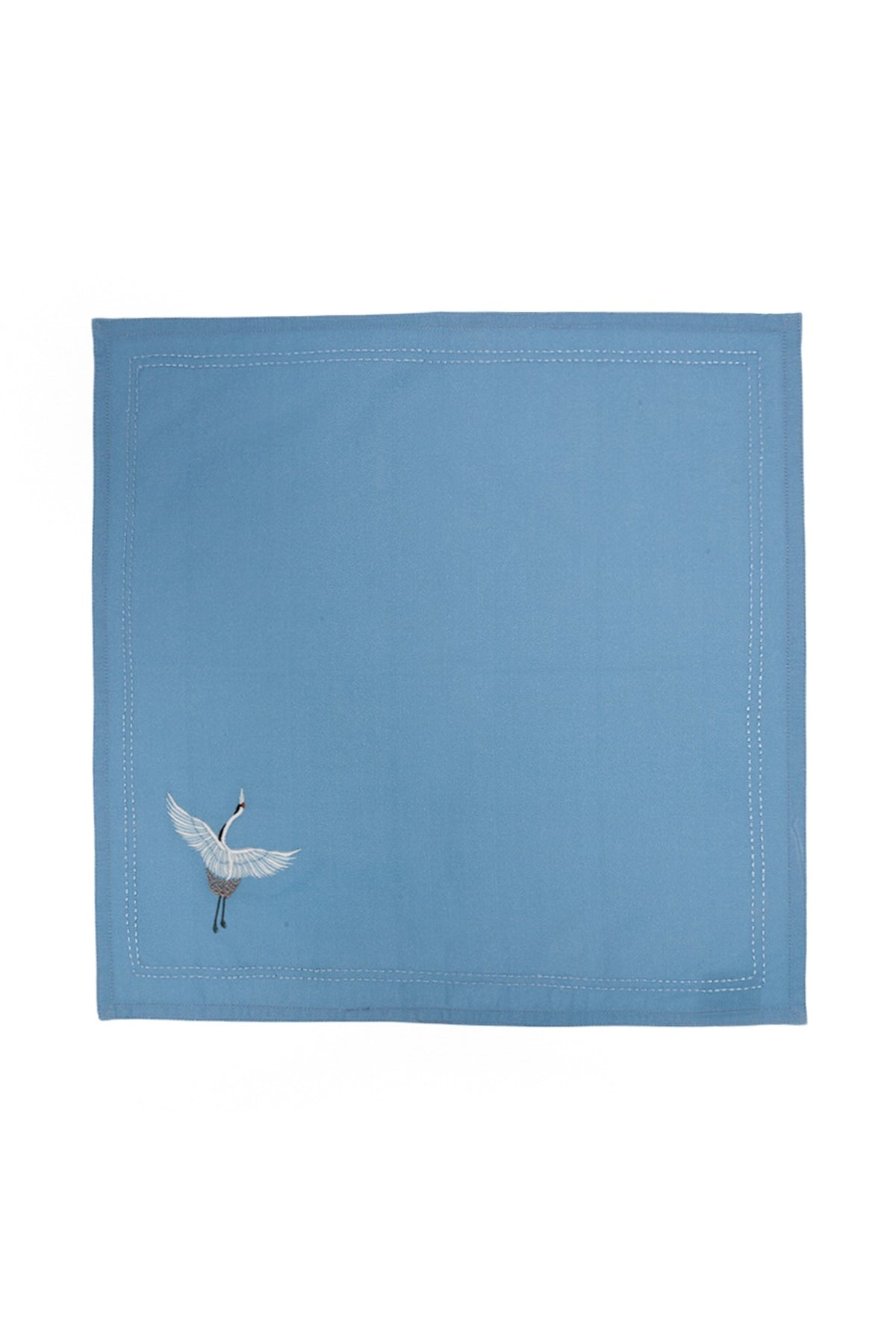 Spring Blue Embroidered Dinner Napkin Set
