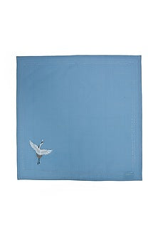 Spring Blue Embroidered Dinner Napkin Set