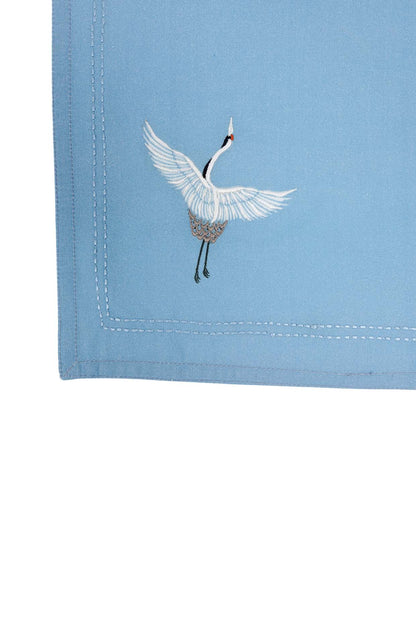 Spring Blue Embroidered Dinner Napkin Set