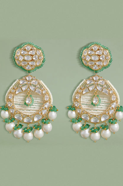 Polki And Pearl Drop Earrings