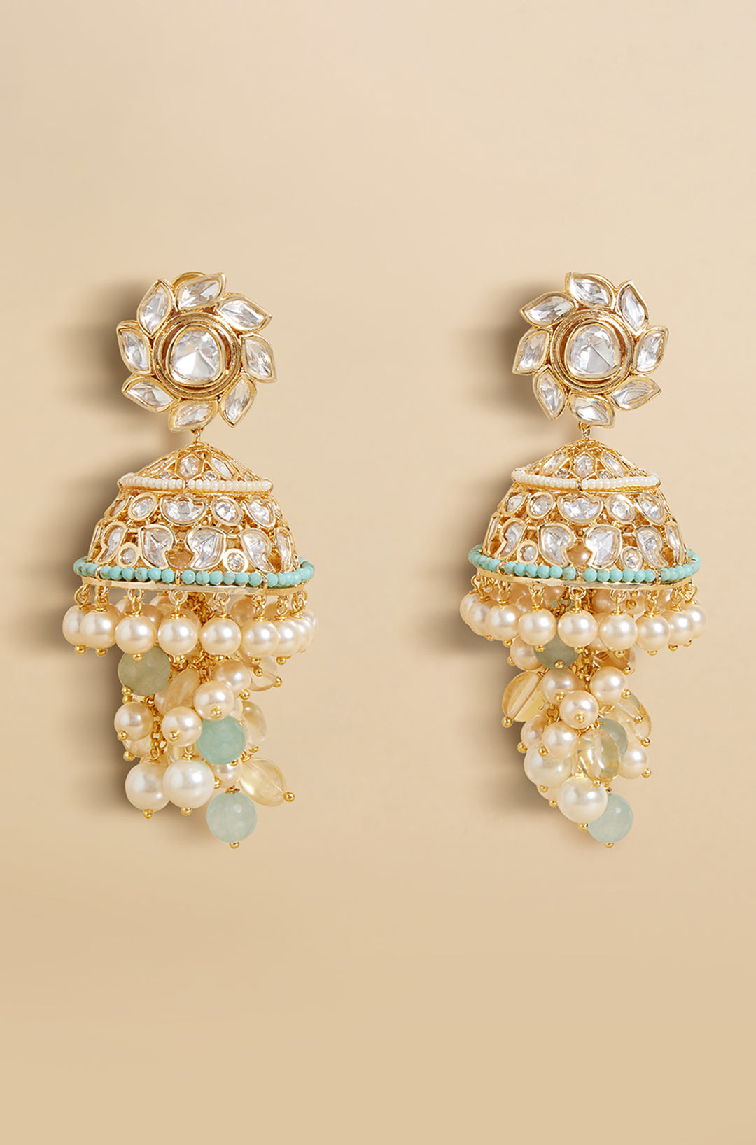 Platec Pearl Drops Jhumka Earrings