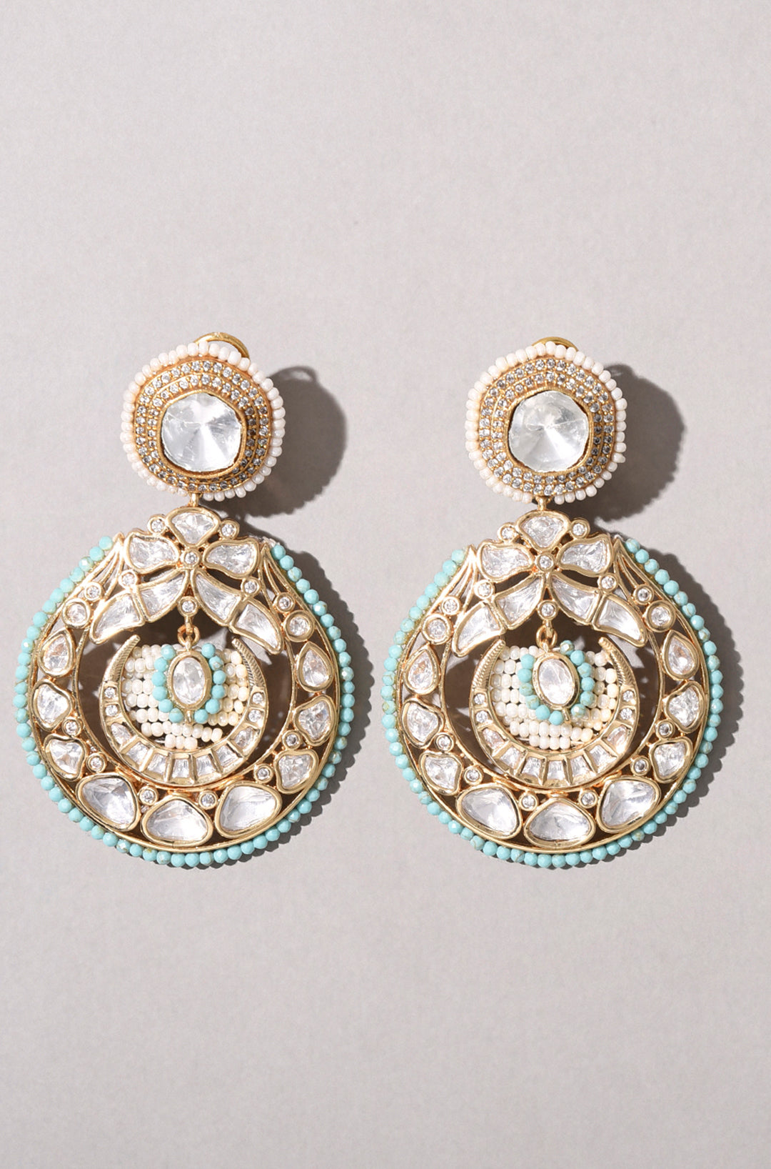 Polki And Pearl Drop Earrings-1