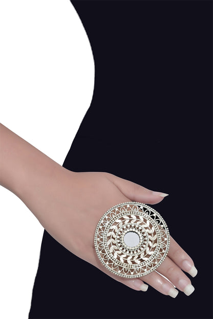 Oxidized Circular Ring 