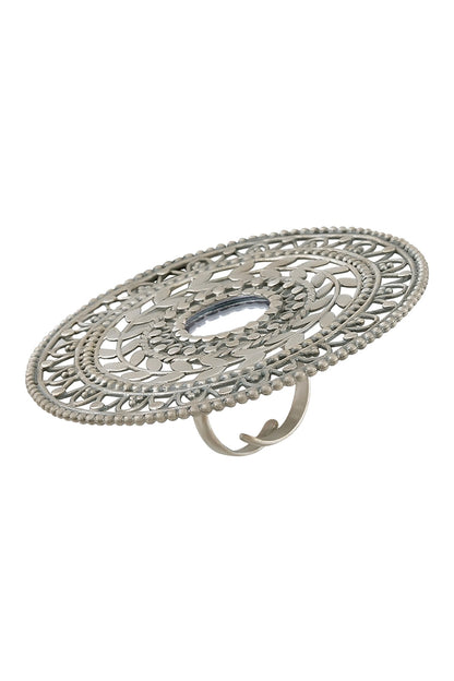 Oxidized Circular Ring 