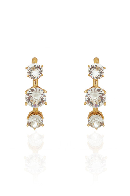 White Rhodium Finish Swarovski Dangler Earrings