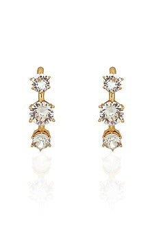 White Rhodium Finish Swarovski Dangler Earrings