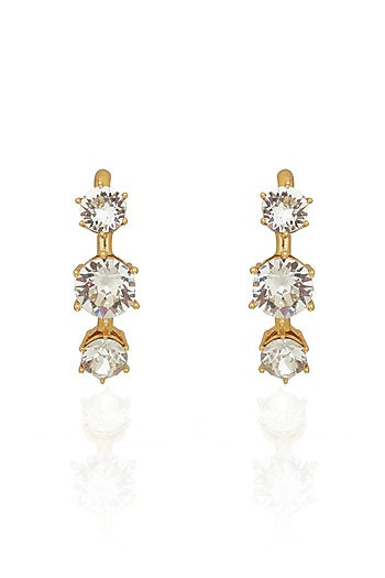 White Rhodium Finish Swarovski Dangler Earrings