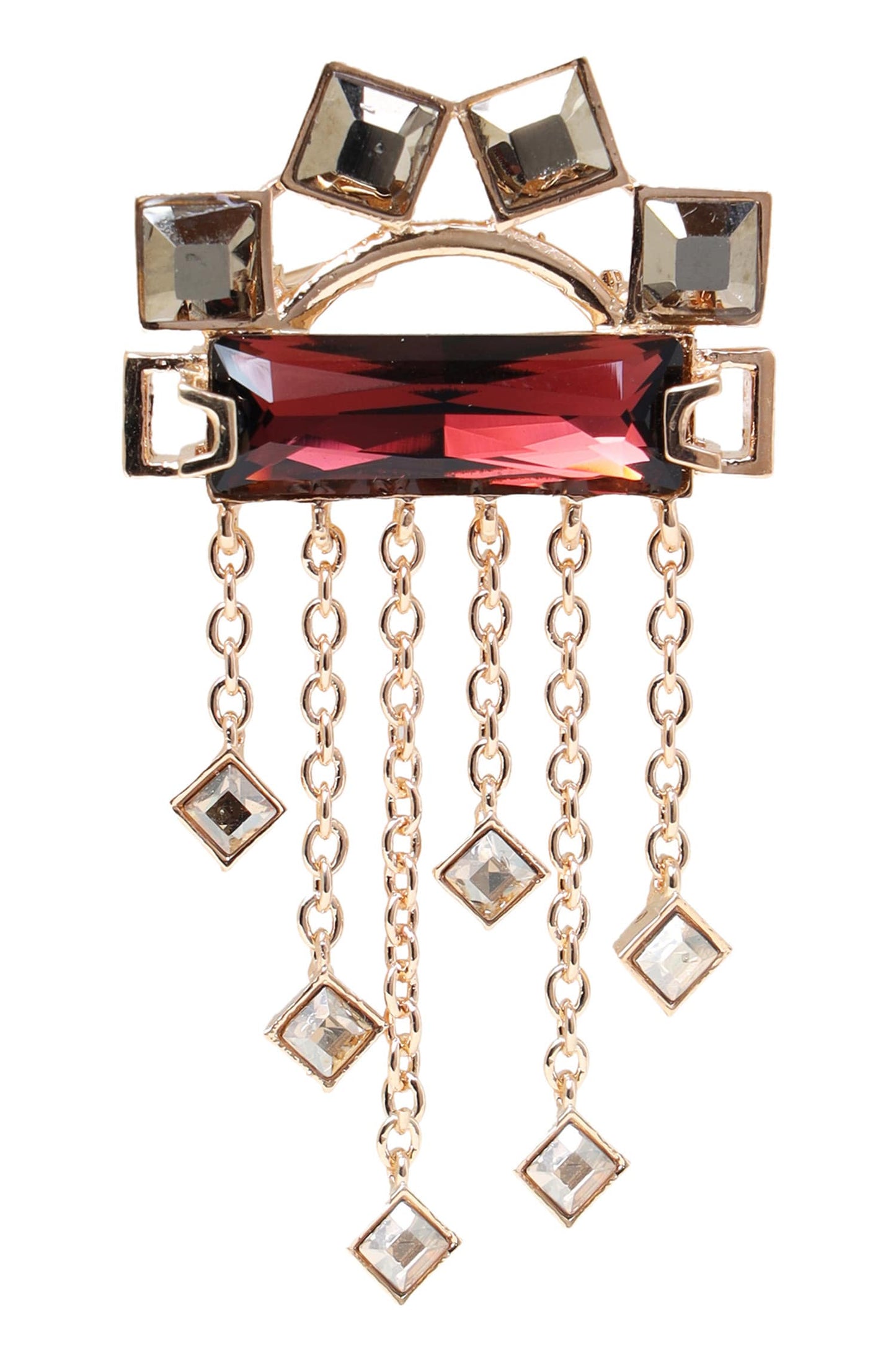 Crystal Chain Brooch 