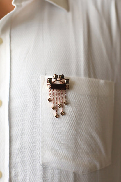 Crystal Chain Brooch 