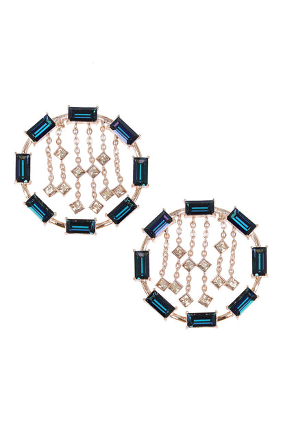  Crystal Chain Stud Earrings 