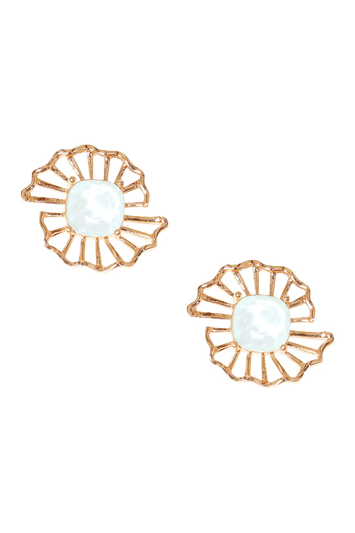 Crystal Floral Stud Earrings 