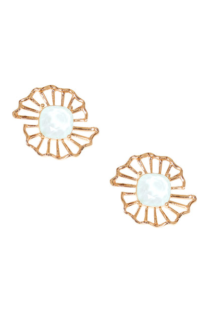 Crystal Floral Stud Earrings 