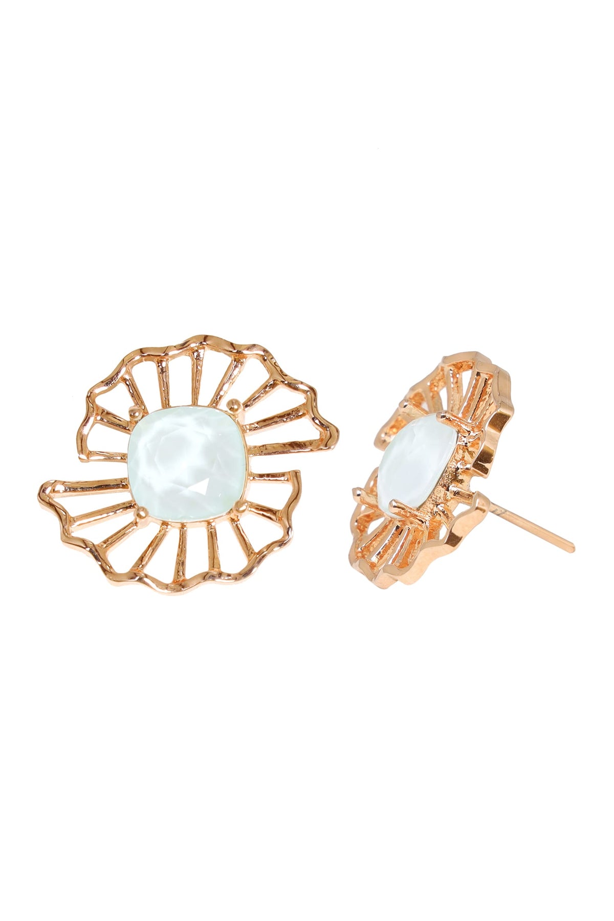 Crystal Floral Stud Earrings 