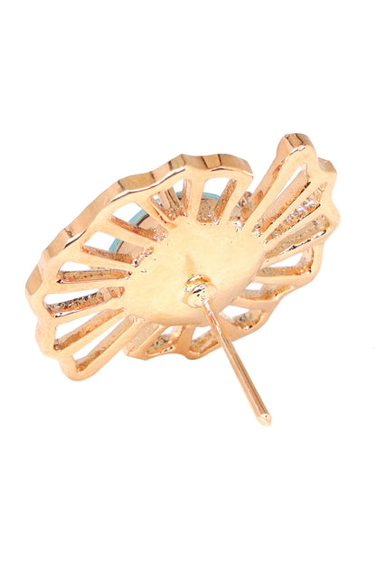 Crystal Floral Stud Earrings 