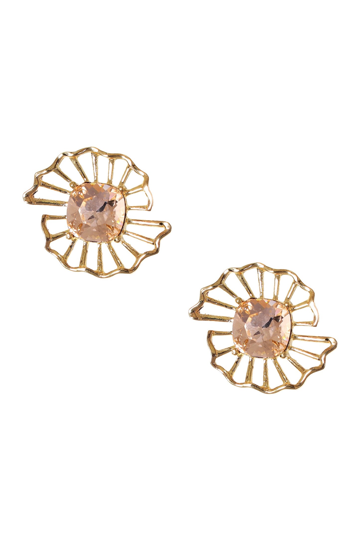 Crystal Floral Stud Earrings 