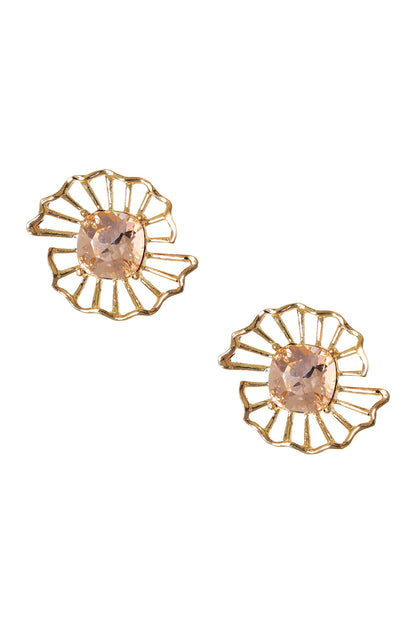 Crystal Floral Stud Earrings 