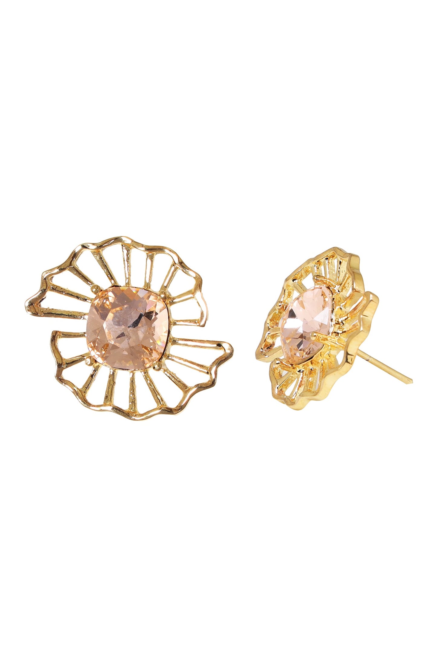 Crystal Floral Stud Earrings 