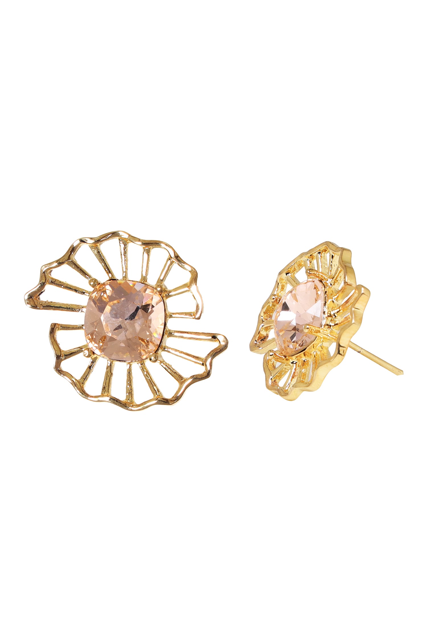 Crystal Floral Stud Earrings 