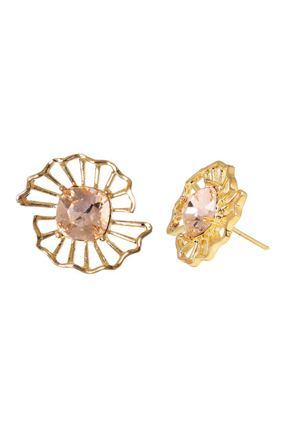 Crystal Floral Stud Earrings 