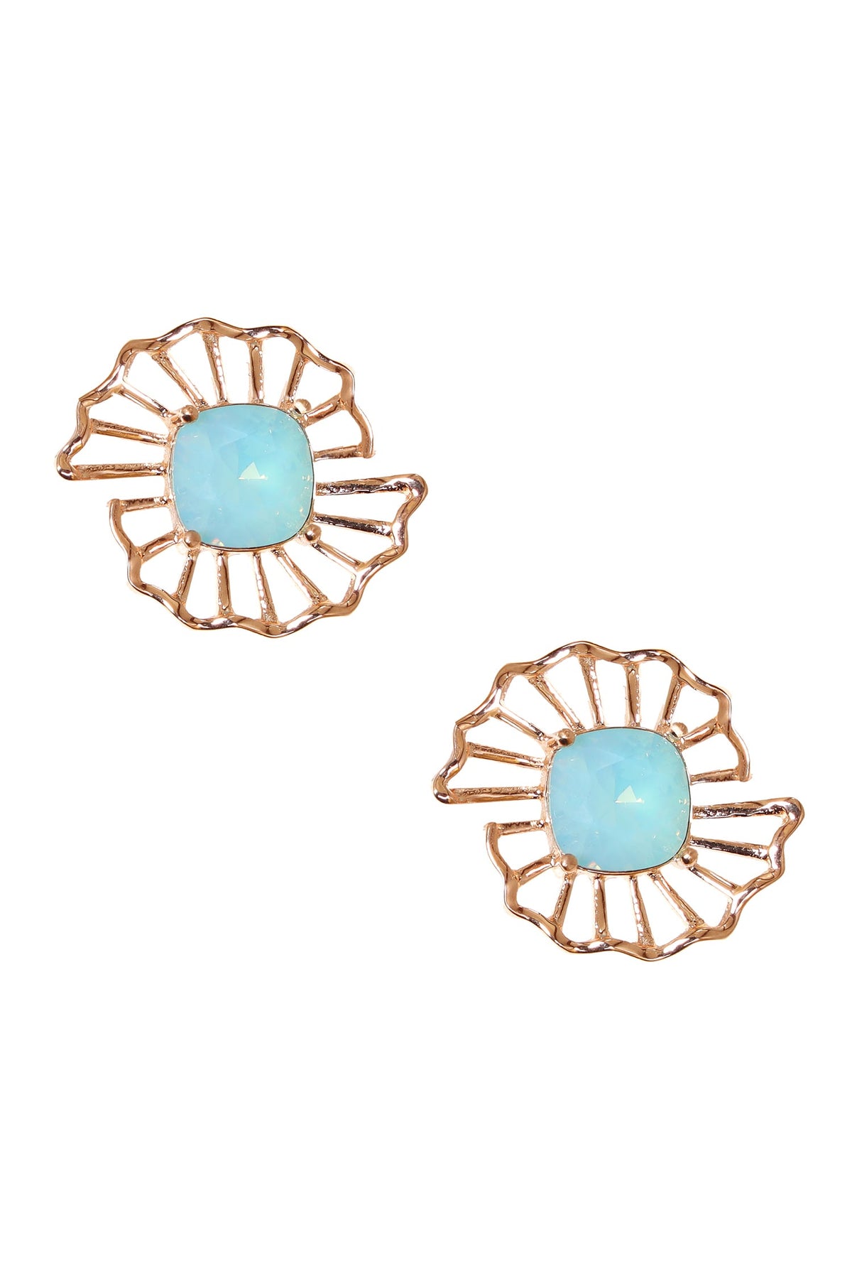 Crystal Floral Stud Earrings 